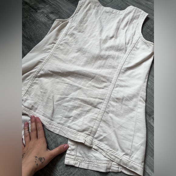 Beige Costal Vibe Cotton Vest - Picture 5 of 9